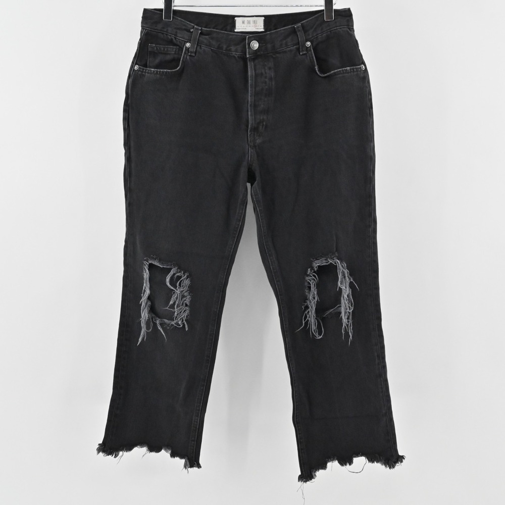 Free‎ People Womens Maggie Mid Rise Straight Leg Jeans Size 30 Black We The Free